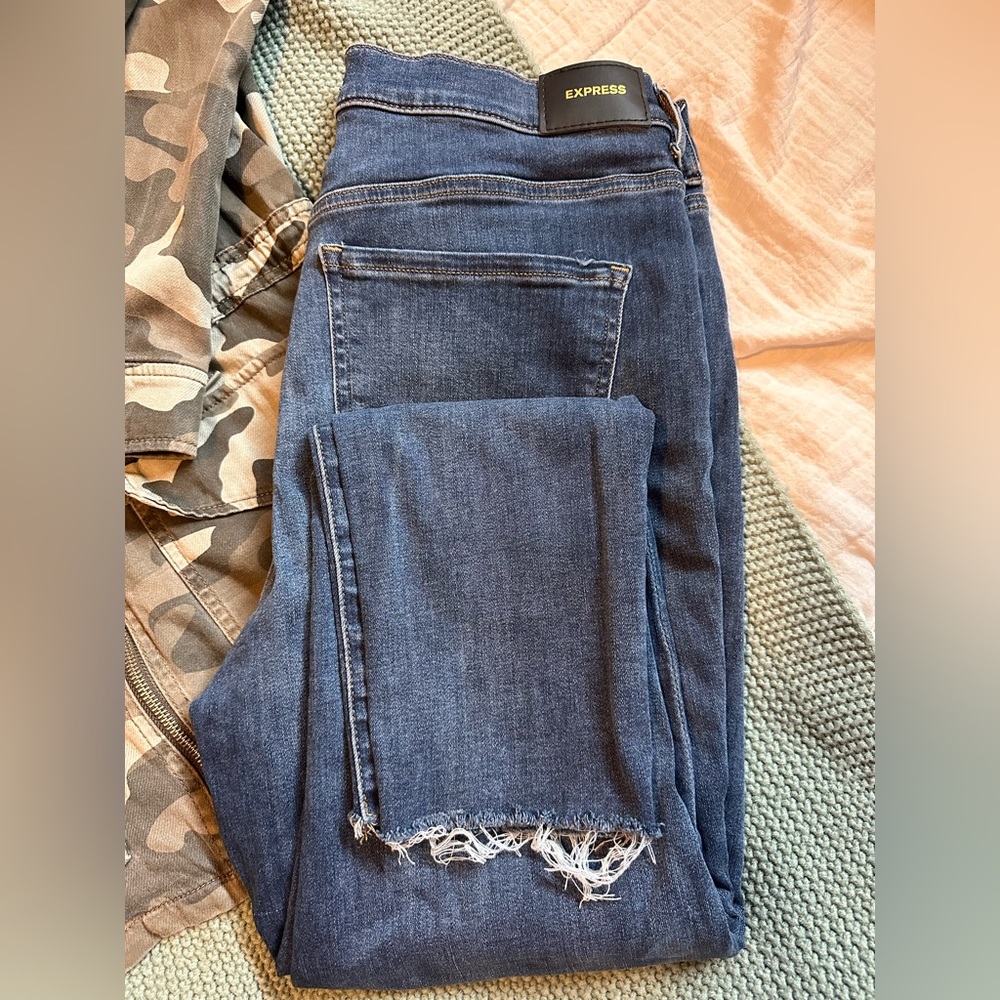 Express High Rise Skinny Jeans  - Size 14